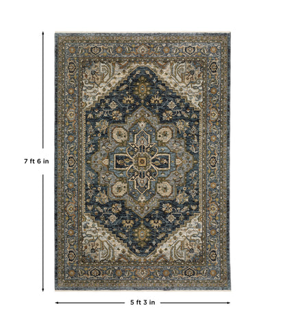 Aberdeen 1144Q Blue/ Taupe Traditional Area Rug by Oriental Weavers