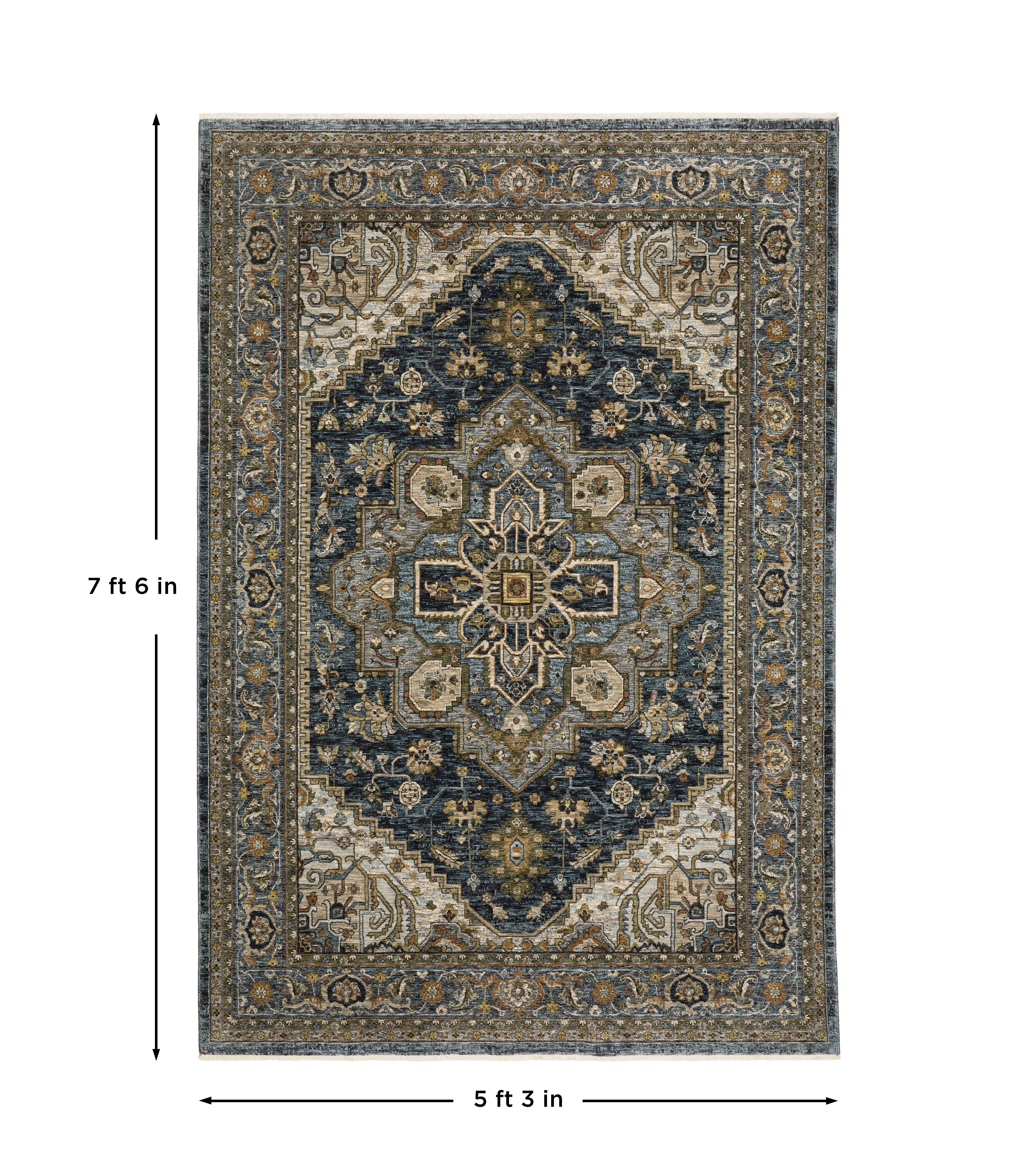 Aberdeen 1144Q Blue/ Taupe Traditional Area Rug by Oriental Weavers