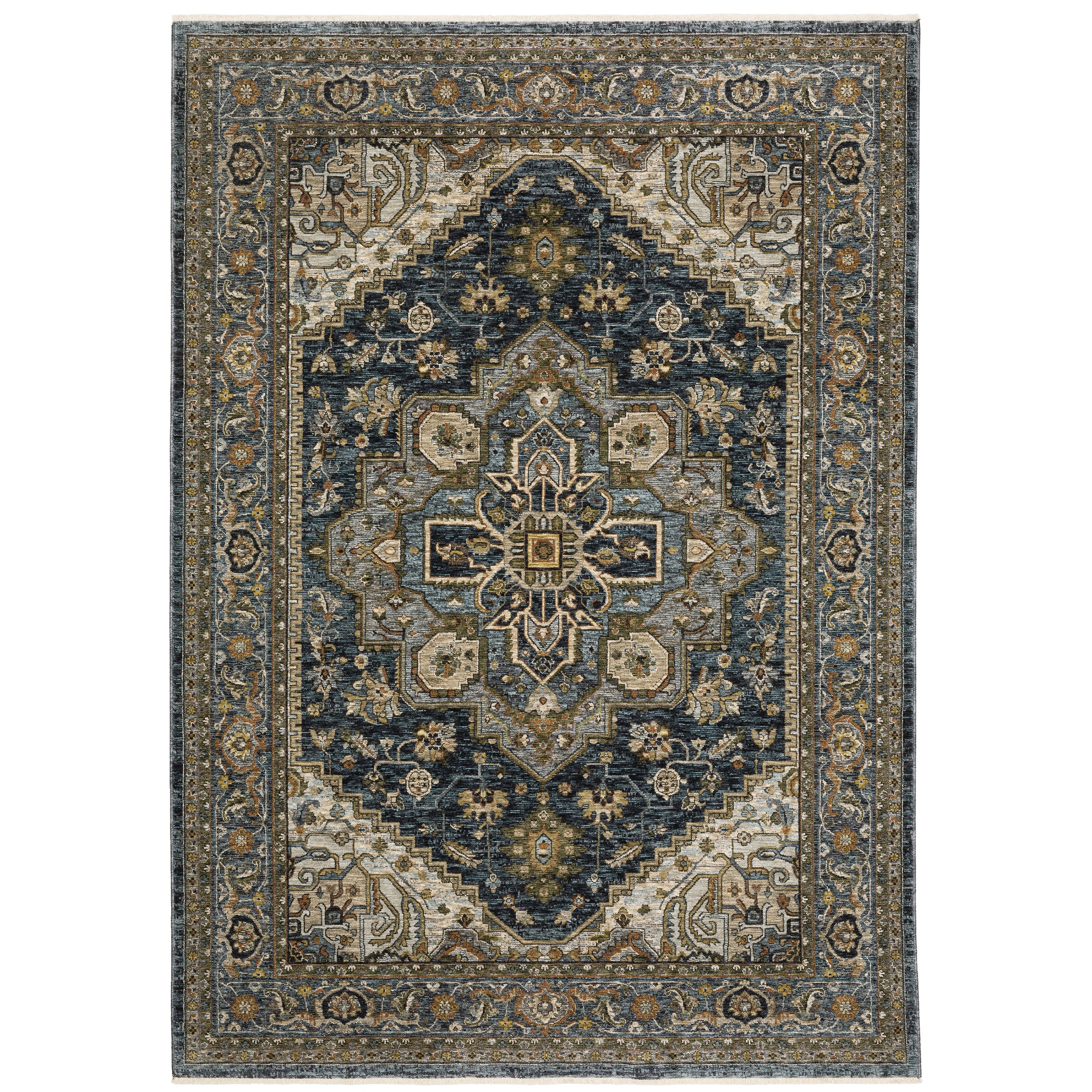 Aberdeen 1144Q Blue/ Taupe Traditional Area Rug by Oriental Weavers