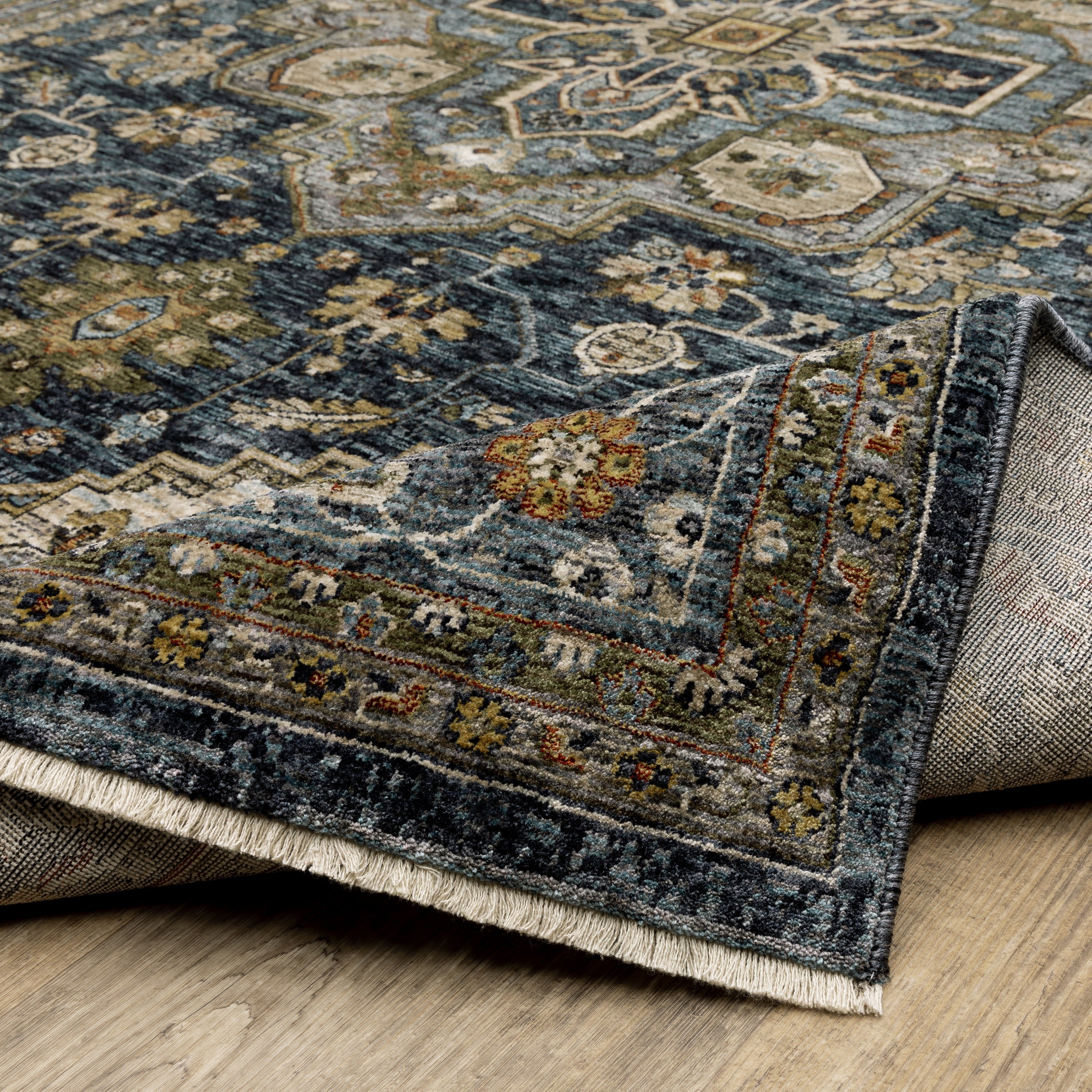 Aberdeen 1144Q Blue/ Taupe Traditional Area Rug by Oriental Weavers