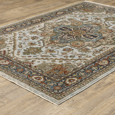 Aberdeen 1144W Beige/ Sky Blue Traditional Area Rug by Oriental Weavers