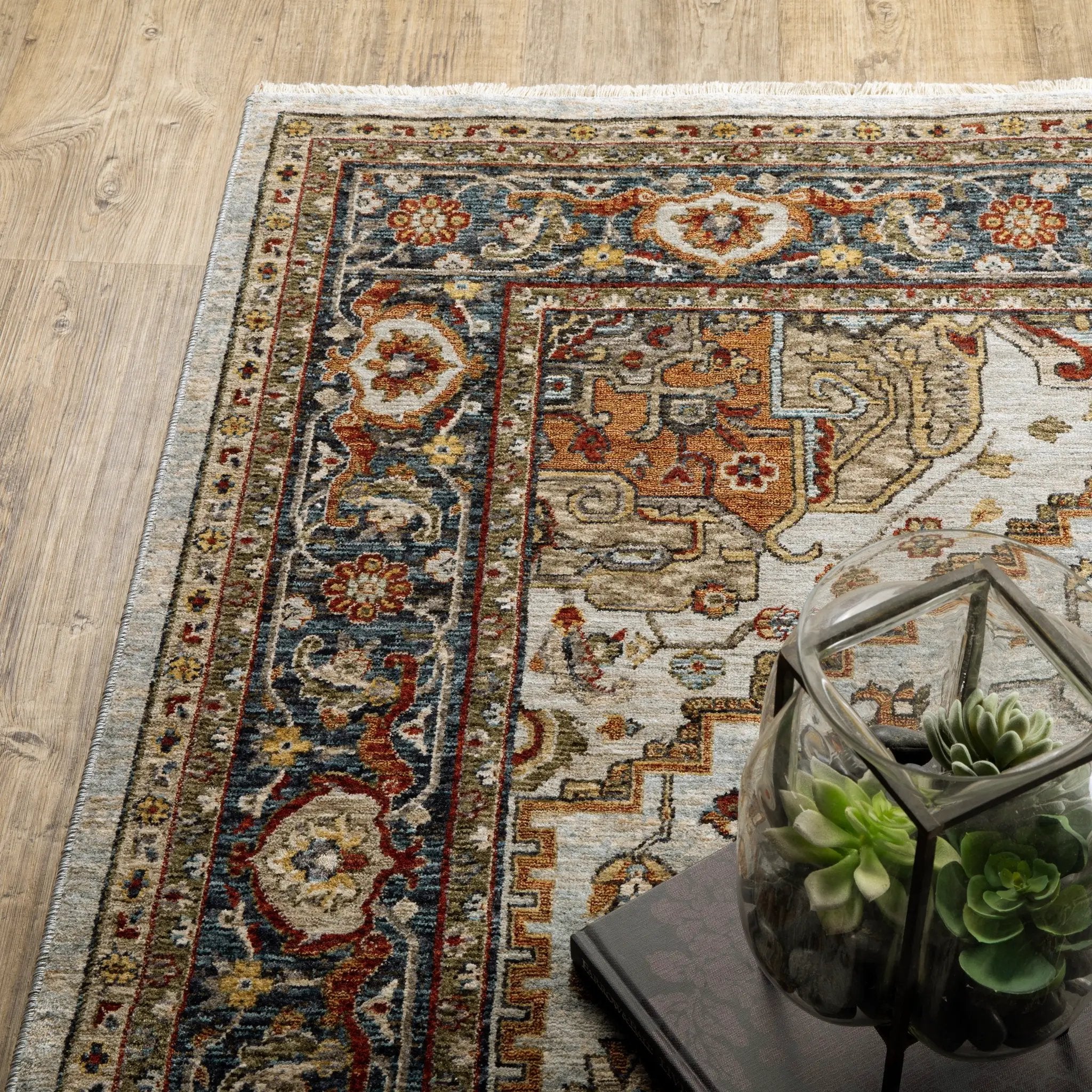 Aberdeen 1144W Beige/ Sky Blue Area Rug by Oriental Weavers