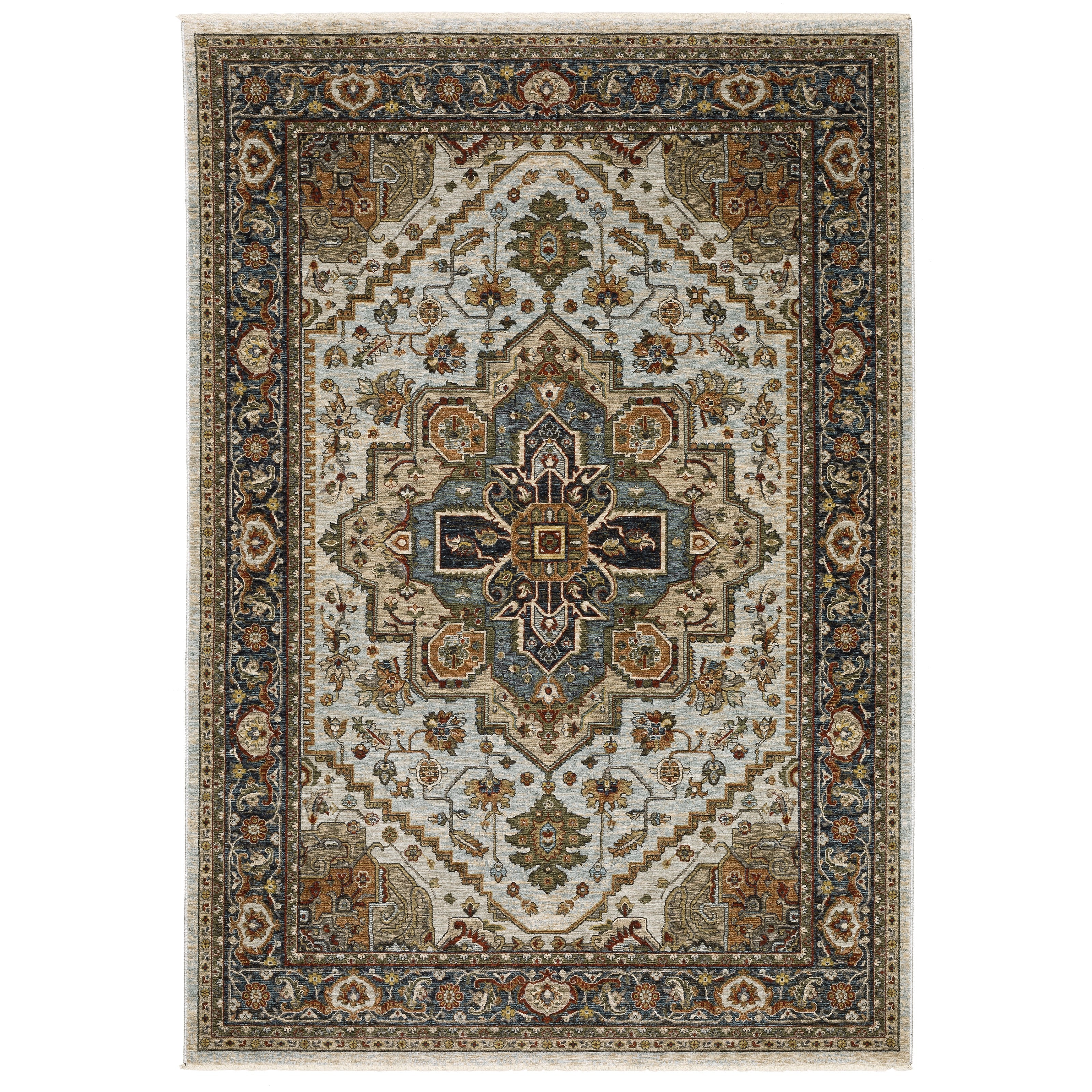 Aberdeen 1144W Beige/ Sky Blue Traditional Area Rug by Oriental Weavers