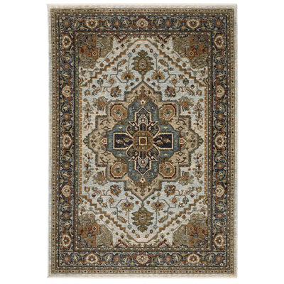 Aberdeen 1144W Beige/ Sky Blue Traditional Area Rug by Oriental Weavers