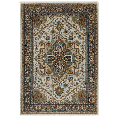 Aberdeen 1144W Beige/ Sky Blue Traditional Area Rug by Oriental Weavers
