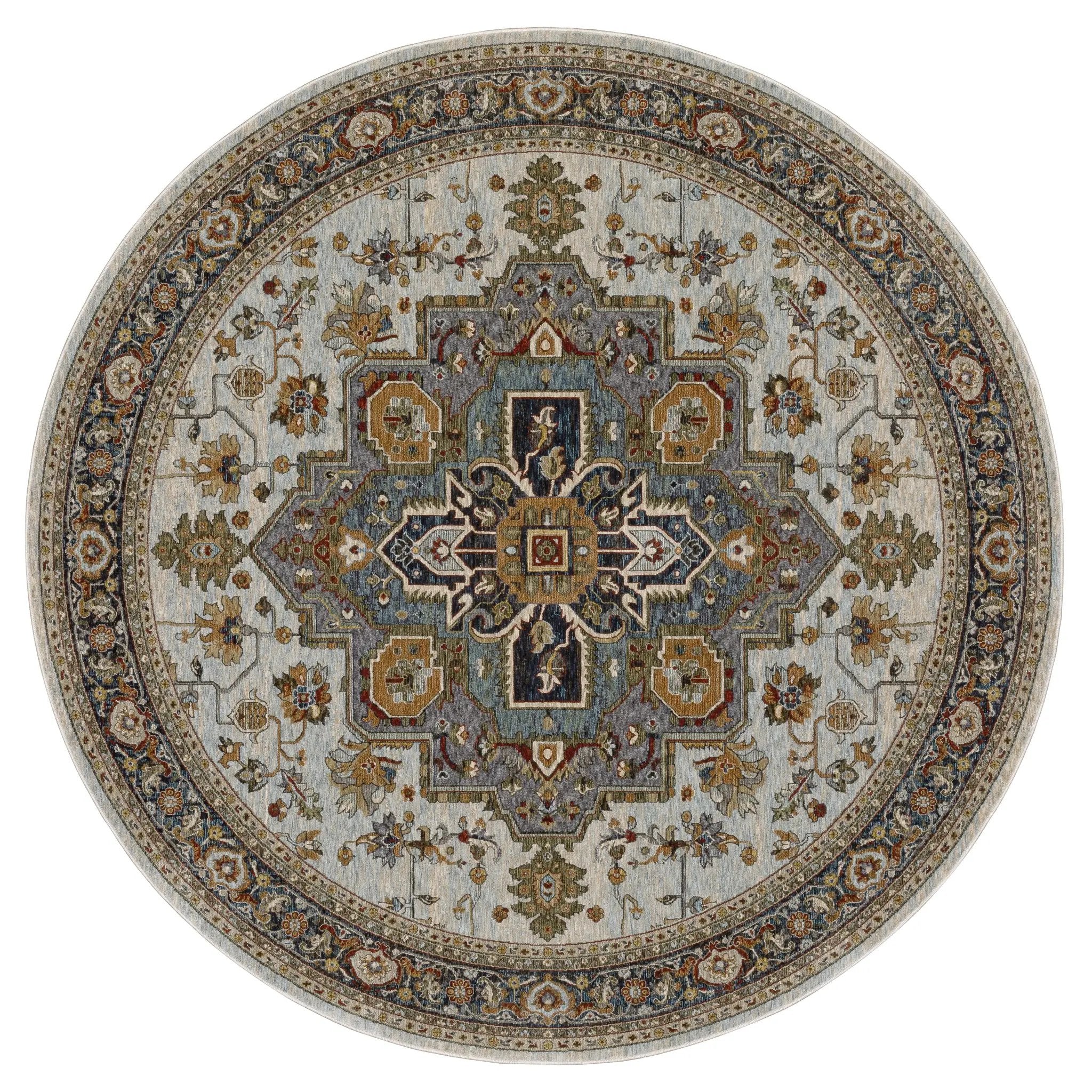 Aberdeen 1144W Beige/ Sky Blue Area Rug by Oriental Weavers