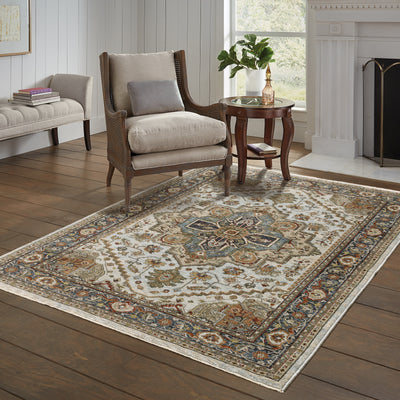 Aberdeen 1144W Beige/ Sky Blue Traditional Area Rug by Oriental Weavers