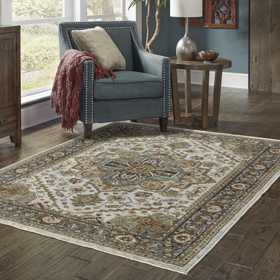 Aberdeen 1144W Beige/ Sky Blue Traditional Area Rug by Oriental Weavers