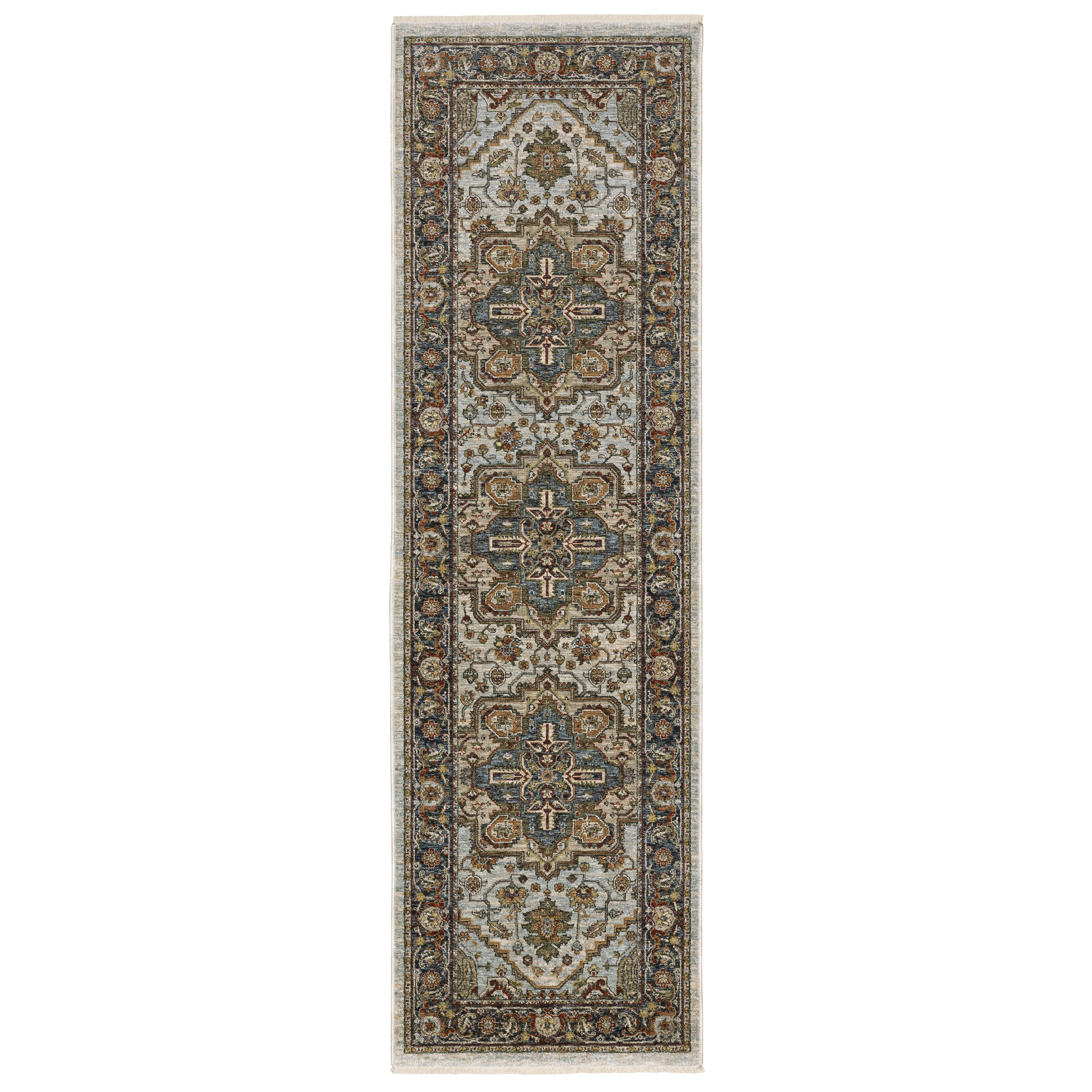 Aberdeen 1144W Beige/ Sky Blue Traditional Area Rug by Oriental Weavers