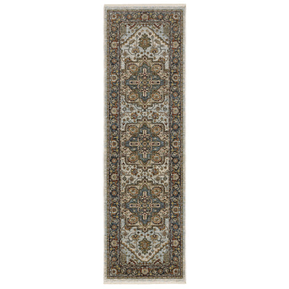 Aberdeen 1144W Beige/ Sky Blue Traditional Area Rug by Oriental Weavers