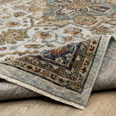 Aberdeen 1144W Beige/ Sky Blue Traditional Area Rug by Oriental Weavers