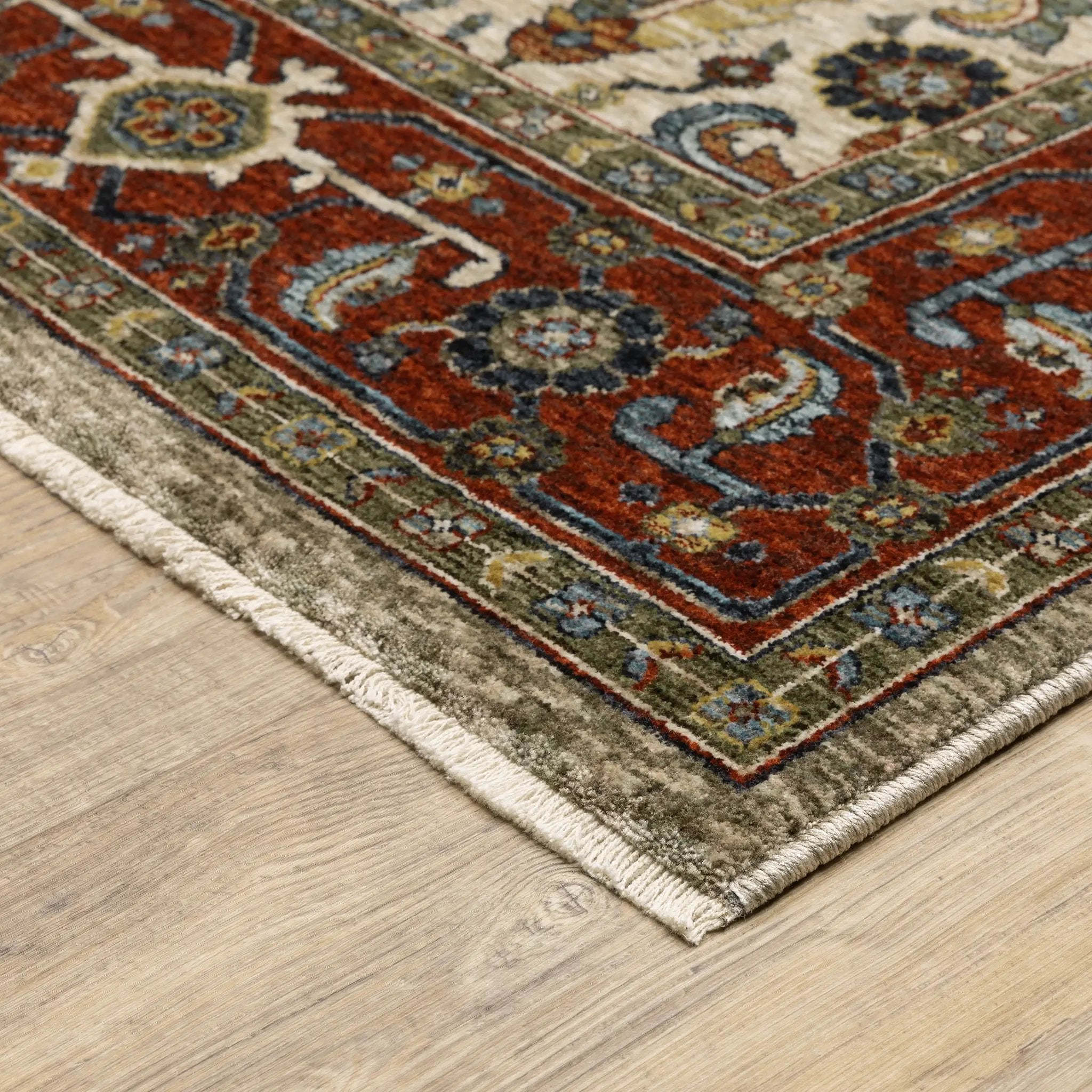 Aberdeen 144D1 Ivory/ Red Area Rug by Oriental Weavers
