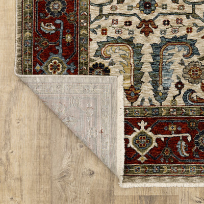 Aberdeen 144D1 Ivory/ Red Traditional Area Rug by Oriental Weavers
