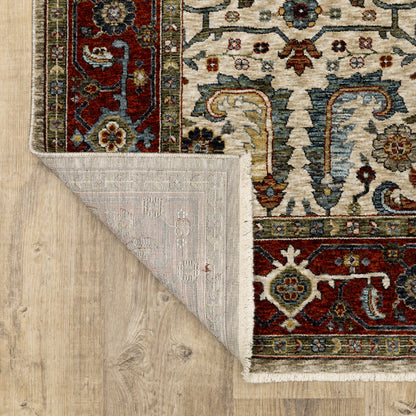 Aberdeen 144D1 Ivory/ Red Traditional Area Rug by Oriental Weavers