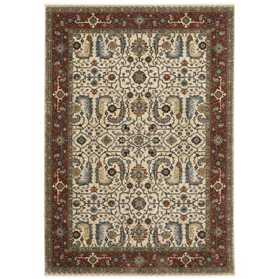 Aberdeen 144D1 Ivory/ Red Traditional Area Rug by Oriental Weavers
