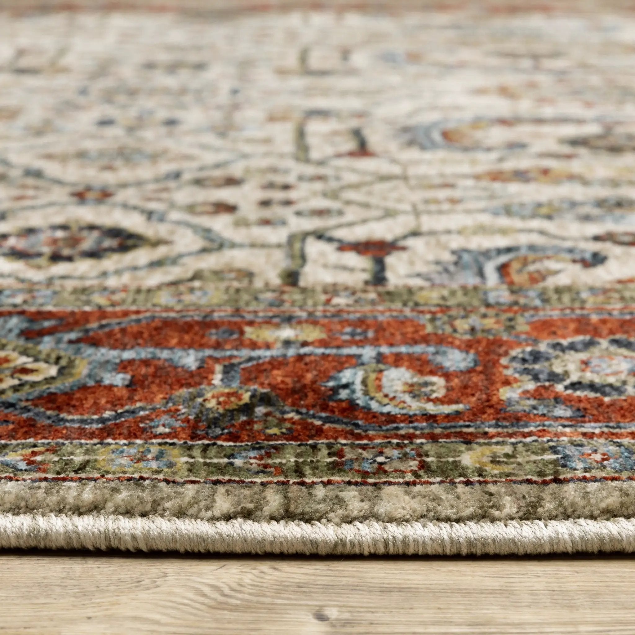 Aberdeen 144D1 Ivory/ Red Area Rug by Oriental Weavers