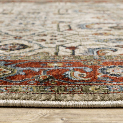Aberdeen 144D1 Ivory/ Red Traditional Area Rug by Oriental Weavers