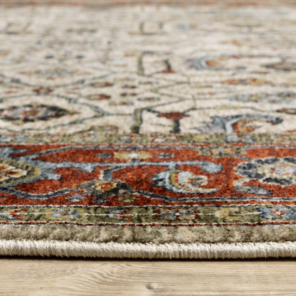 Aberdeen 144D1 Ivory/ Red Traditional Area Rug by Oriental Weavers