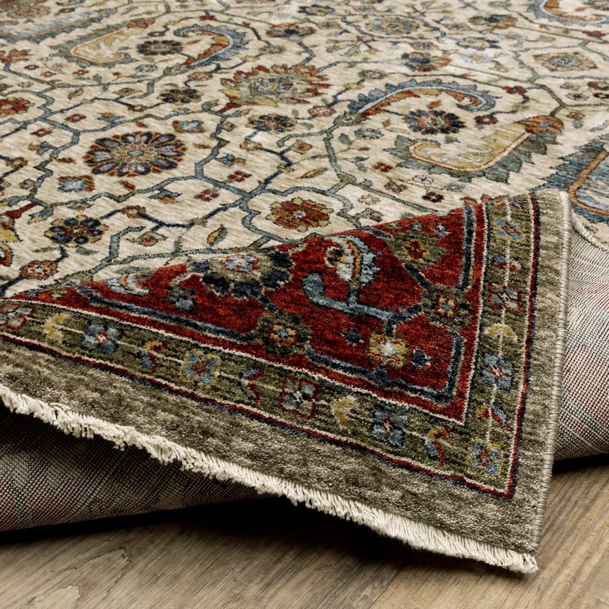 Aberdeen 144D1 Ivory/ Red Area Rug by Oriental Weavers