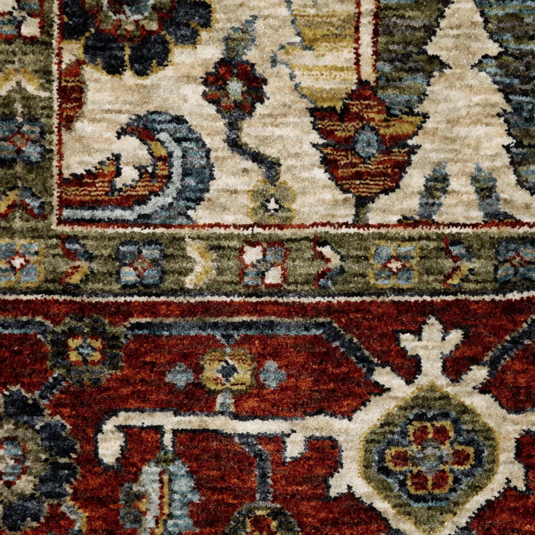 Aberdeen 144D1 Ivory/ Red Area Rug by Oriental Weavers