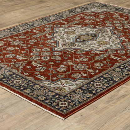Aberdeen 4151R Red/ Blue Traditional Area Rug by Oriental Weavers
