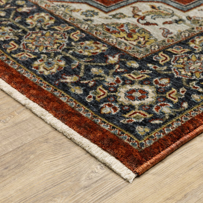 Aberdeen 4151R Red/ Blue Traditional Area Rug by Oriental Weavers