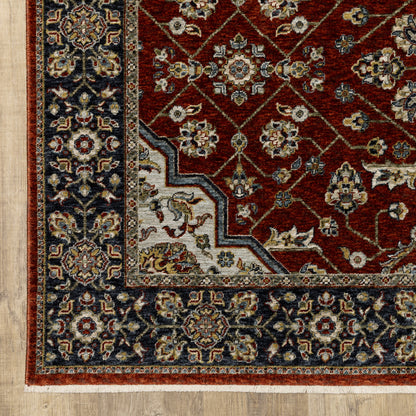Aberdeen 4151R Red/ Blue Traditional Area Rug by Oriental Weavers
