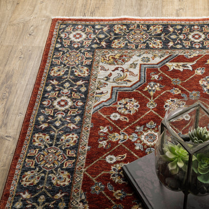 Aberdeen 4151R Red/ Blue Traditional Area Rug by Oriental Weavers