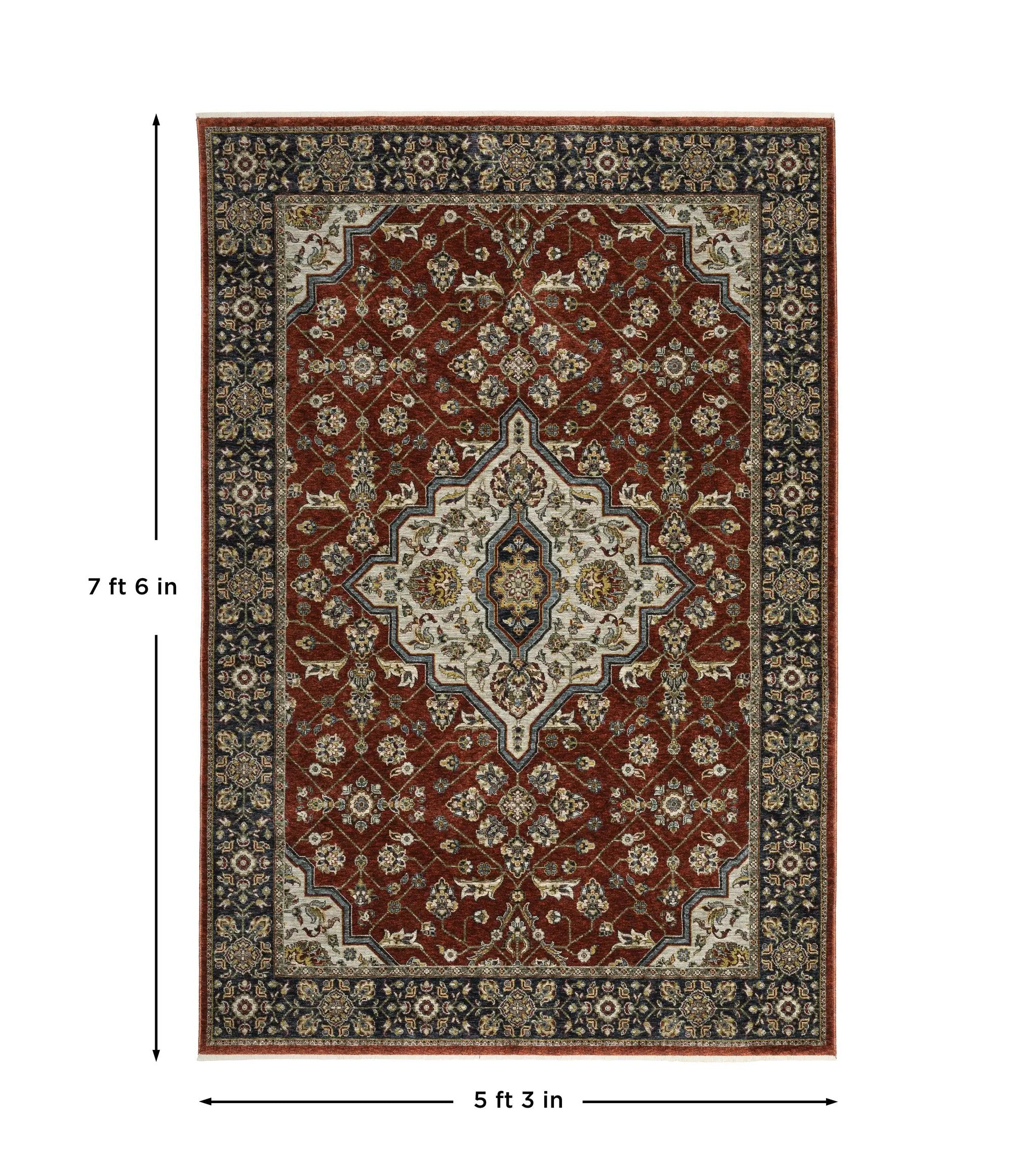 Aberdeen 4151R Red/ Blue Area Rug by Oriental Weavers