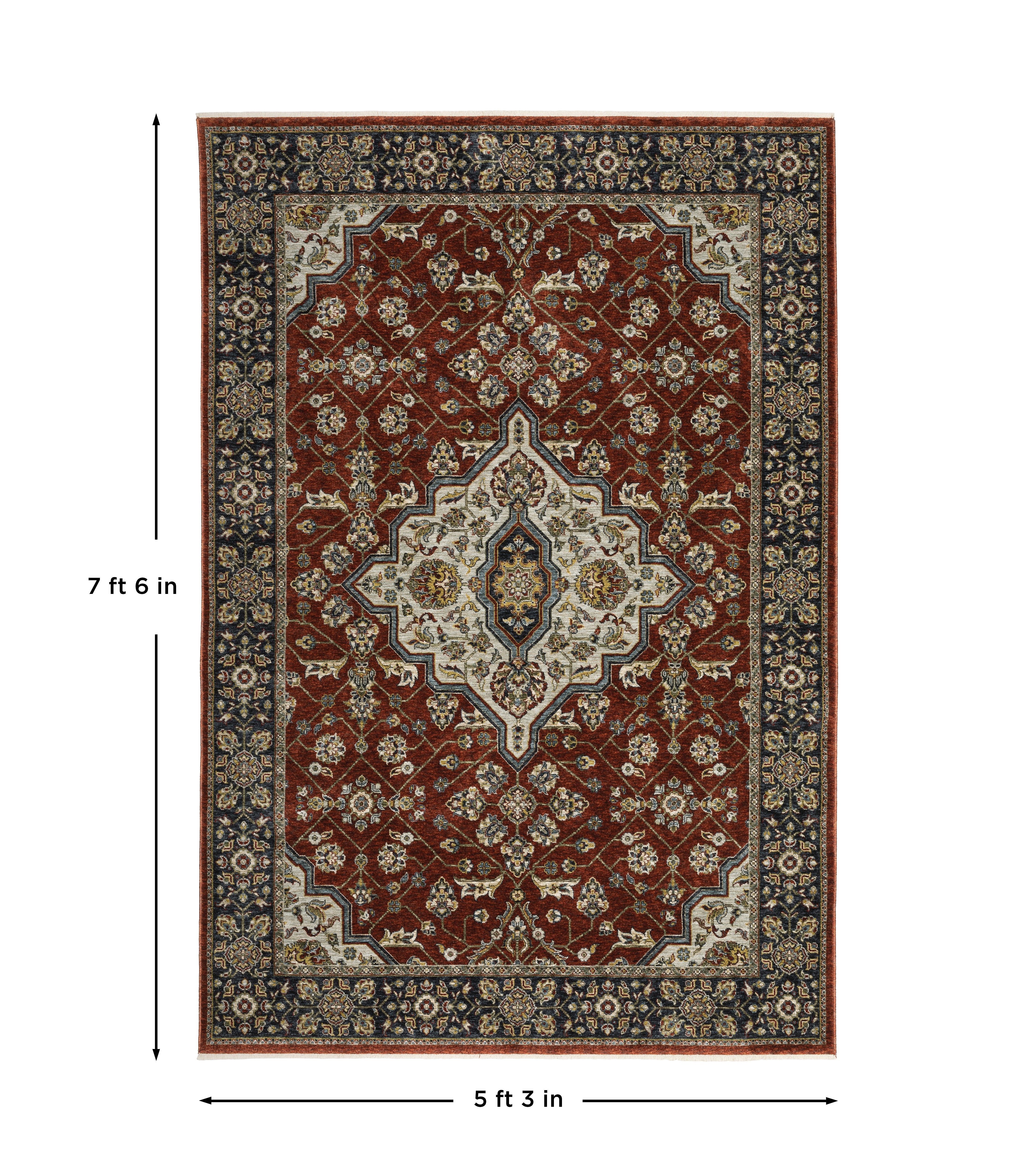 Aberdeen 4151R Red/ Blue Traditional Area Rug by Oriental Weavers