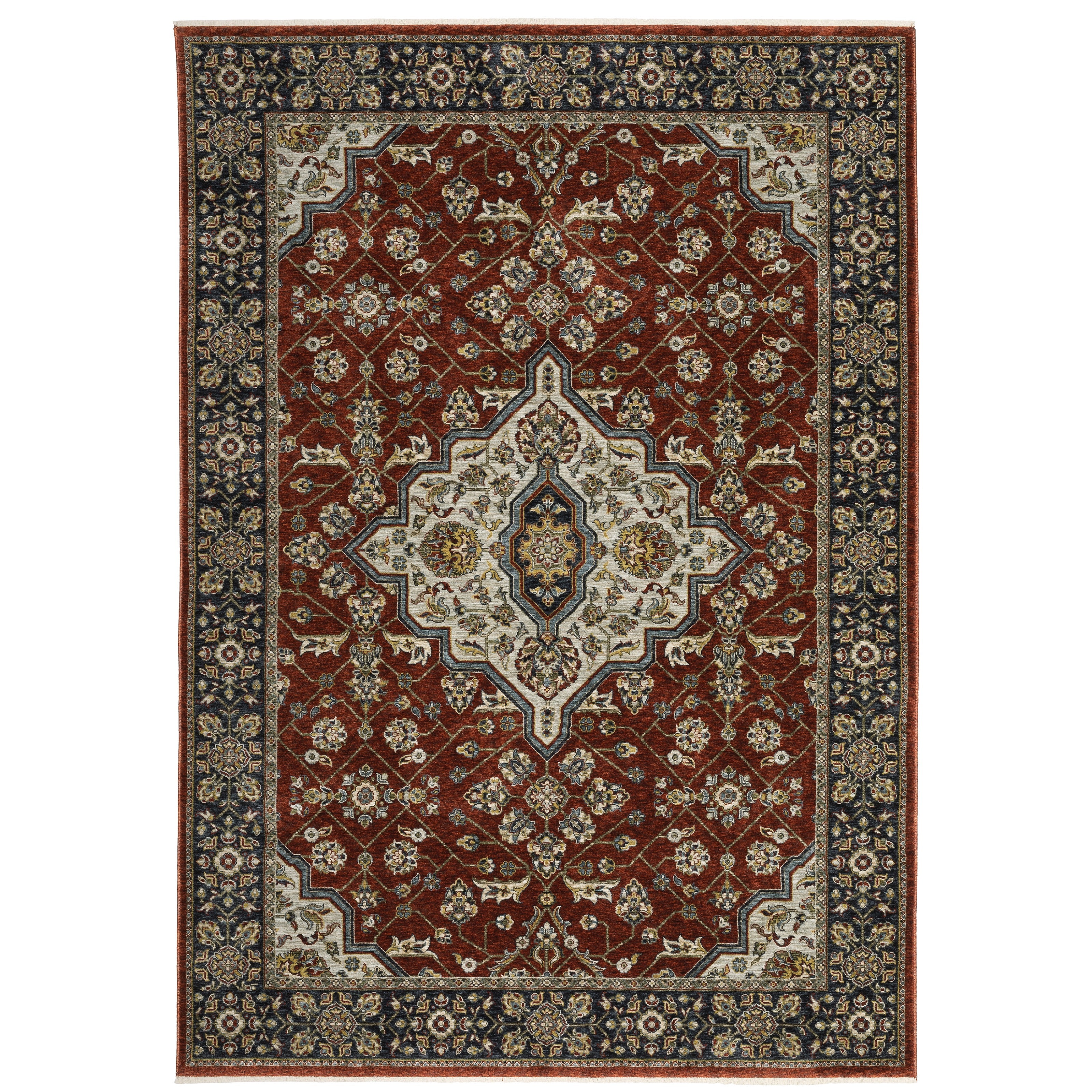 Aberdeen 4151R Red/ Blue Traditional Area Rug by Oriental Weavers