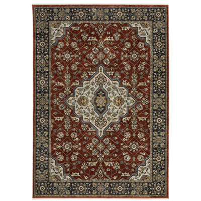 Aberdeen 4151R Red/ Blue Traditional Area Rug by Oriental Weavers