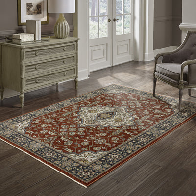 Aberdeen 4151R Red/ Blue Traditional Area Rug by Oriental Weavers