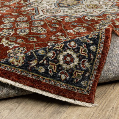 Aberdeen 4151R Red/ Blue Traditional Area Rug by Oriental Weavers