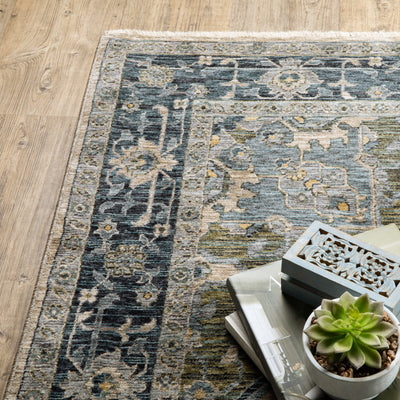 Aberdeen 051G1 Blue/ Tan Traditional Area Rug by Oriental Weavers