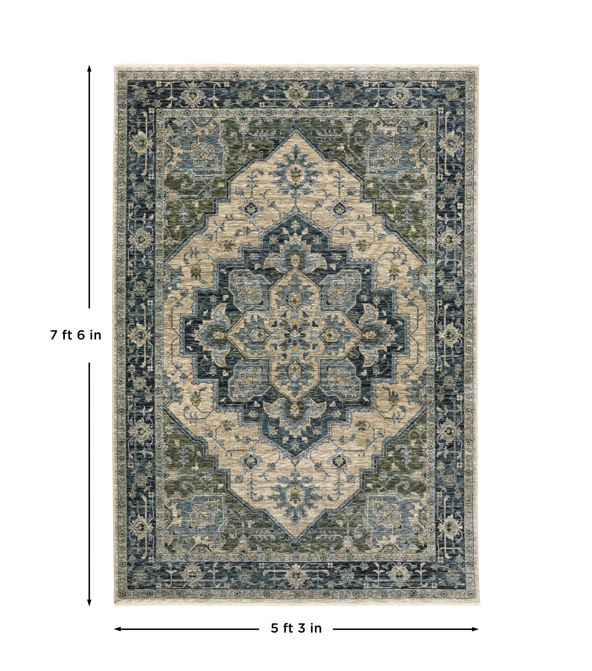 Aberdeen 051G1 Blue/ Tan Area Rug by Oriental Weavers