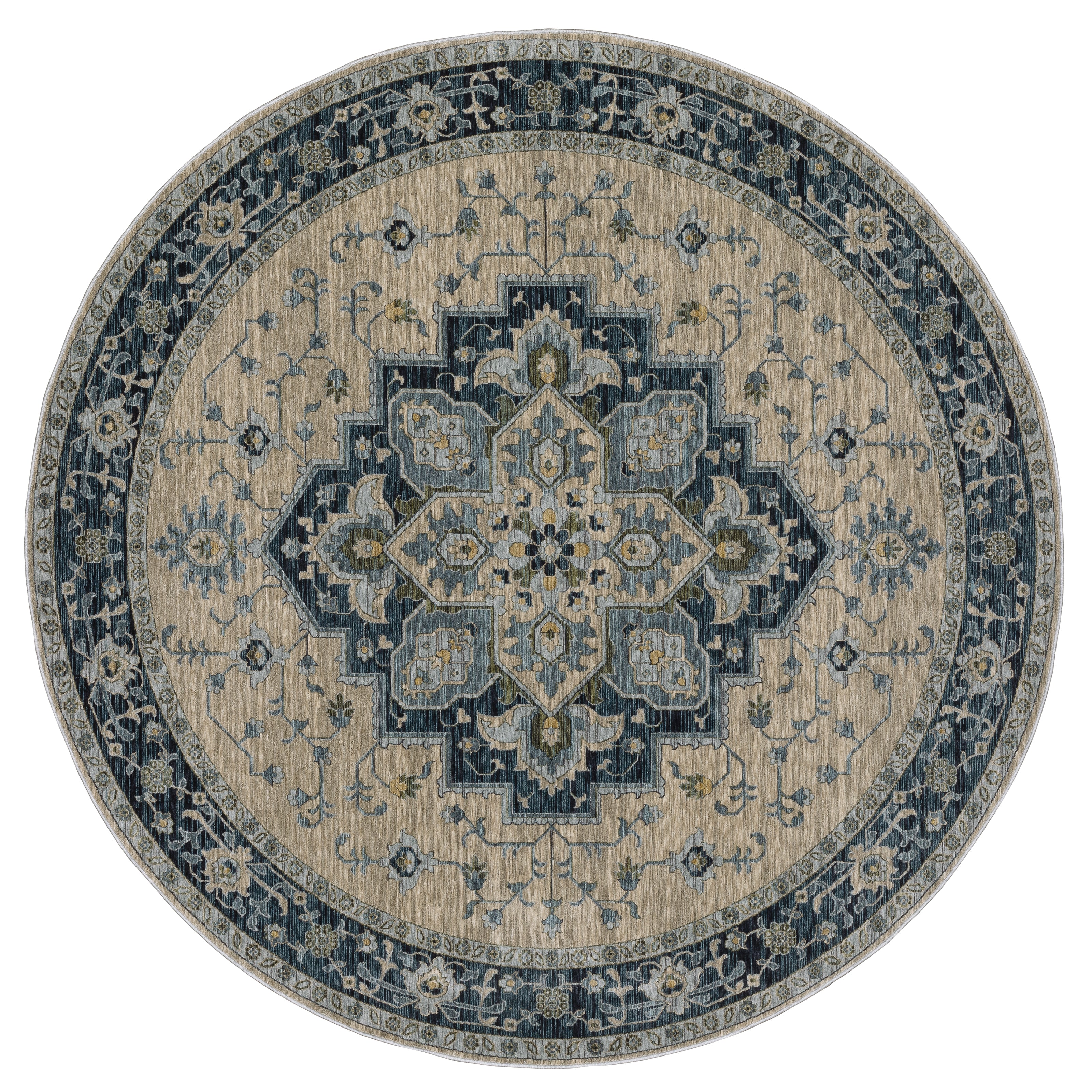 Aberdeen 051G1 Blue/ Tan Traditional Area Rug by Oriental Weavers