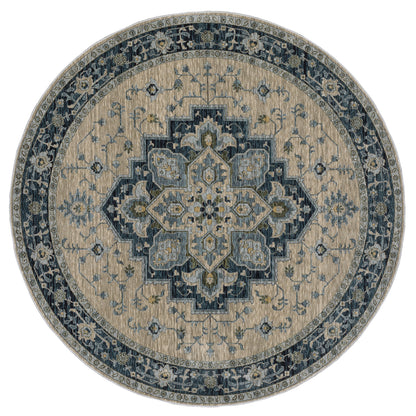 Aberdeen 051G1 Blue/ Tan Traditional Area Rug by Oriental Weavers