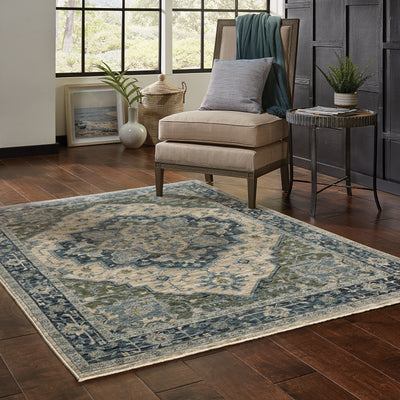 Aberdeen 051G1 Blue/ Tan Traditional Area Rug by Oriental Weavers