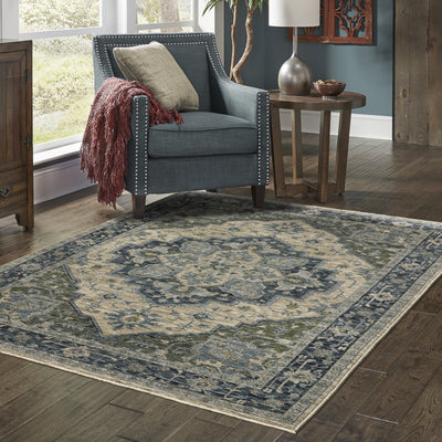 Aberdeen 051G1 Blue/ Tan Traditional Area Rug by Oriental Weavers