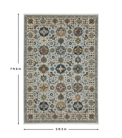 Aberdeen 561W1 Blue/ Beige Traditional Area Rug by Oriental Weavers