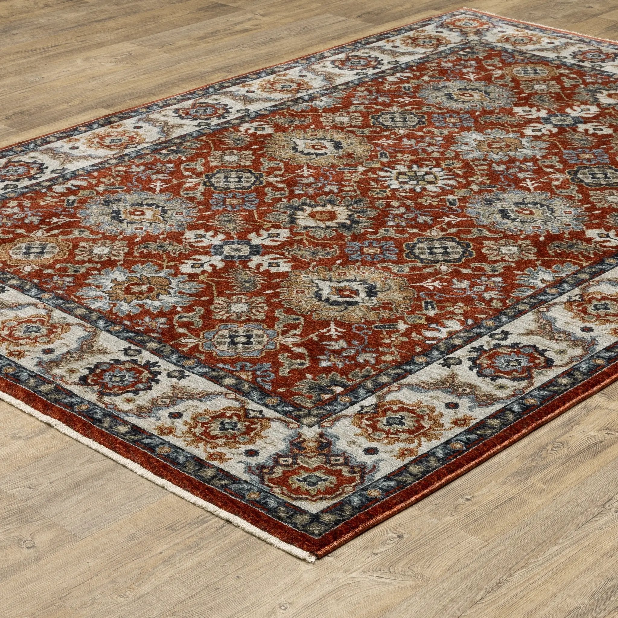 Aberdeen 562R1 Red/ Ivory Area Rug by Oriental Weavers