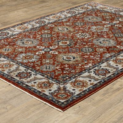 Aberdeen 562R1 Red/ Ivory Traditional Area Rug by Oriental Weavers