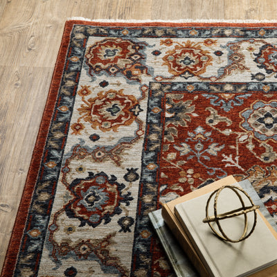Aberdeen 562R1 Red/ Ivory Traditional Area Rug by Oriental Weavers