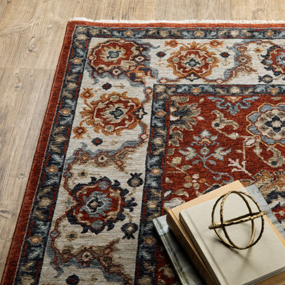 Aberdeen 562R1 Red/ Ivory Traditional Area Rug by Oriental Weavers