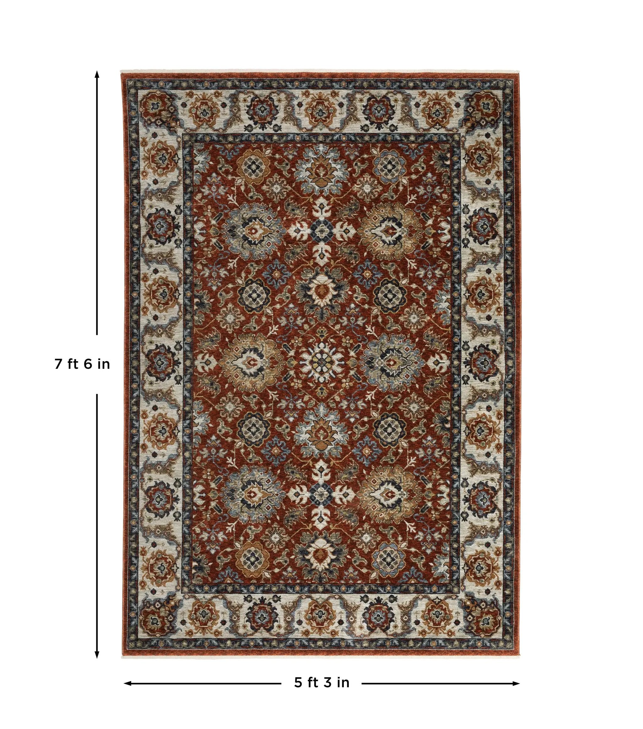 Aberdeen 562R1 Red/ Ivory Area Rug by Oriental Weavers