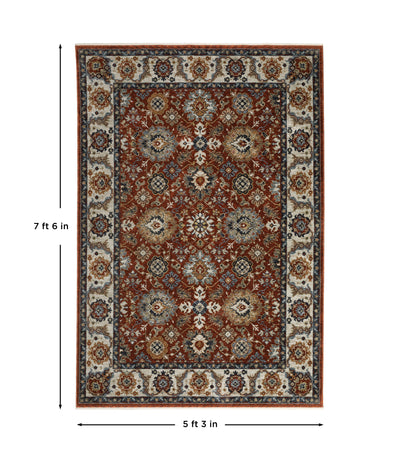 Aberdeen 562R1 Red/ Ivory Traditional Area Rug by Oriental Weavers