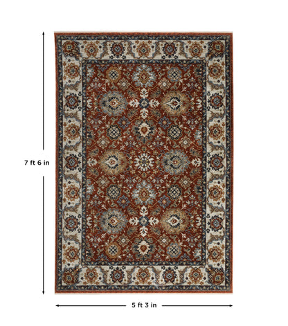 Aberdeen 562R1 Red/ Ivory Traditional Area Rug by Oriental Weavers