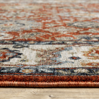 Aberdeen 562R1 Red/ Ivory Traditional Area Rug by Oriental Weavers