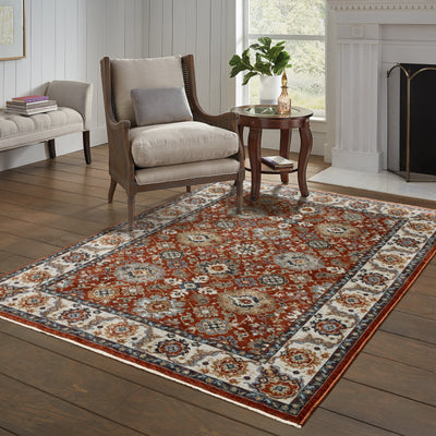 Aberdeen 562R1 Red/ Ivory Traditional Area Rug by Oriental Weavers